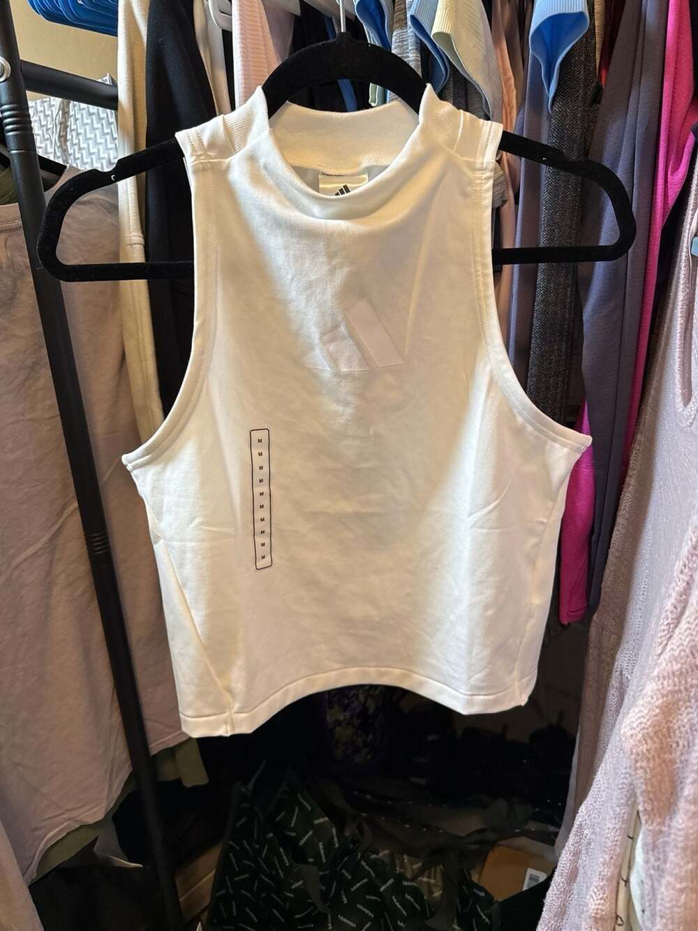 adidas Women's Z.N.E. Sportswear Sleeveless Tank Top in White